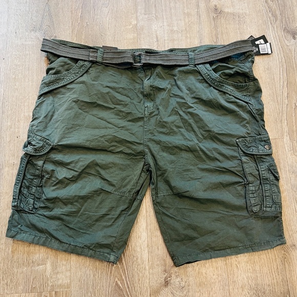 XRay Jeans Belted Double Pocket Bermuda Cargo Shorts Mens size 52 grey green NWT - Picture 5 of 16